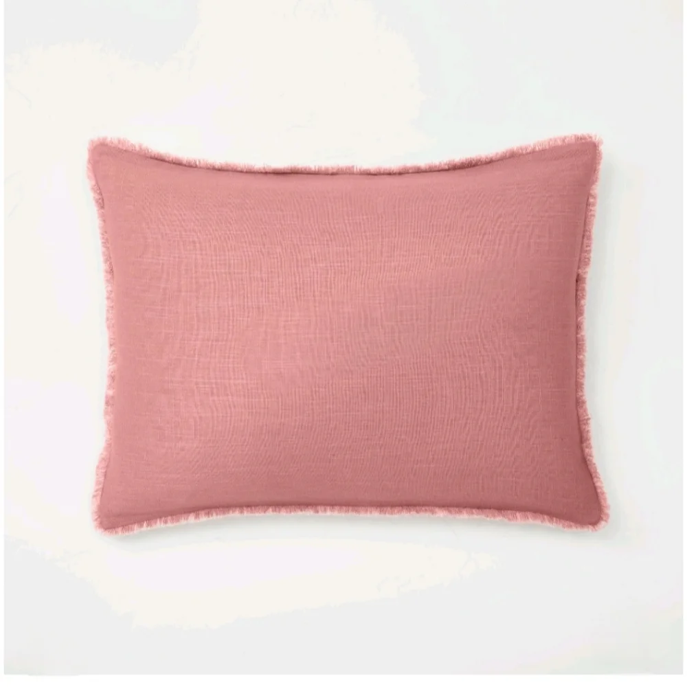 Casaluna King Heavyweight Linen Blend Duvet Cover & Sham Set Rose